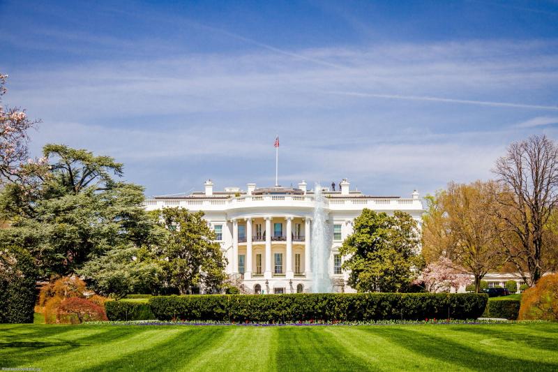 Vue de l'arrière de la Maison Blanche à Washington DC